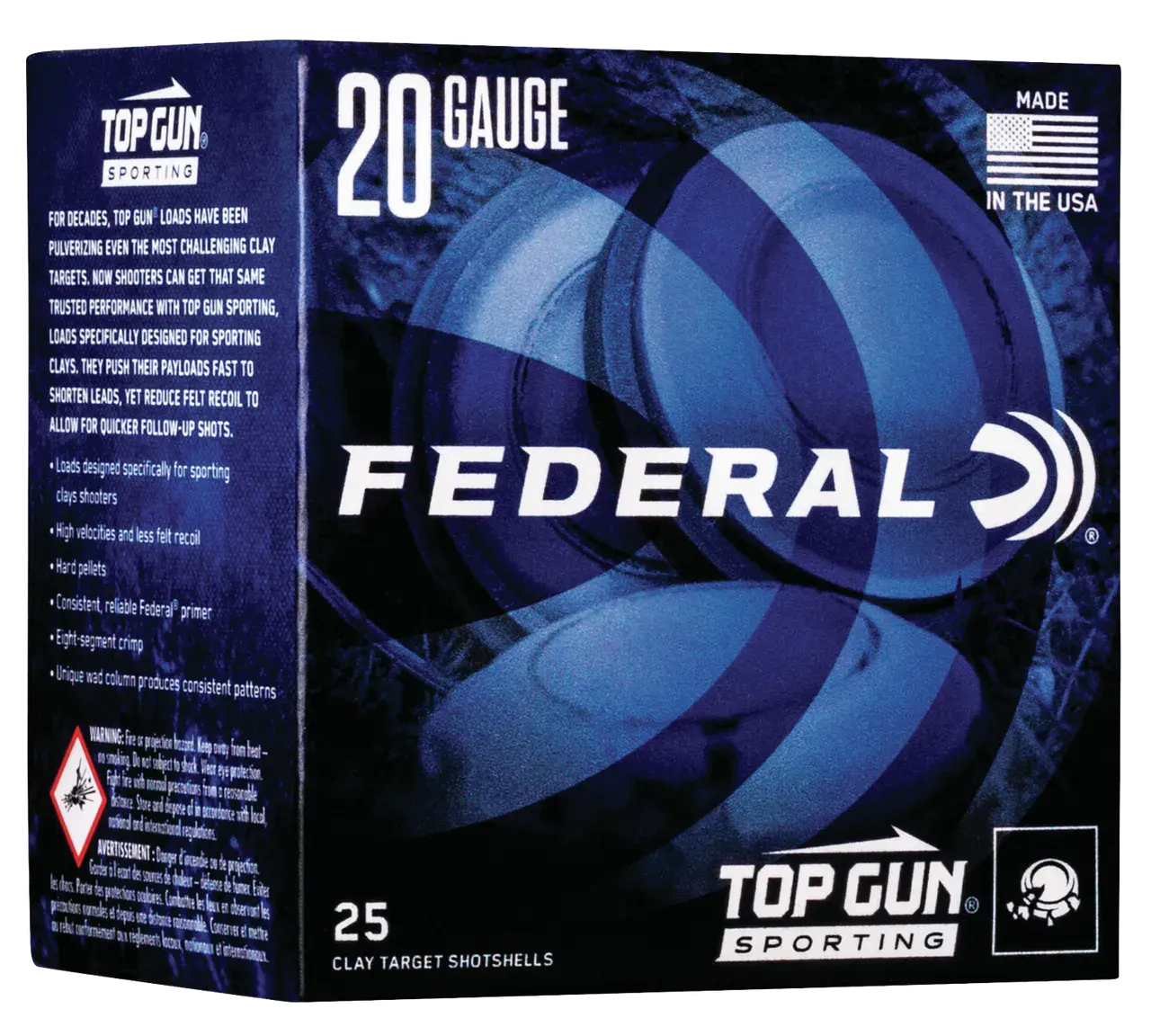 Federal TGS22475 Top Gun 20Gauge 2.75" 7/8oz 7.5Shot 25 Per Box/10 Case