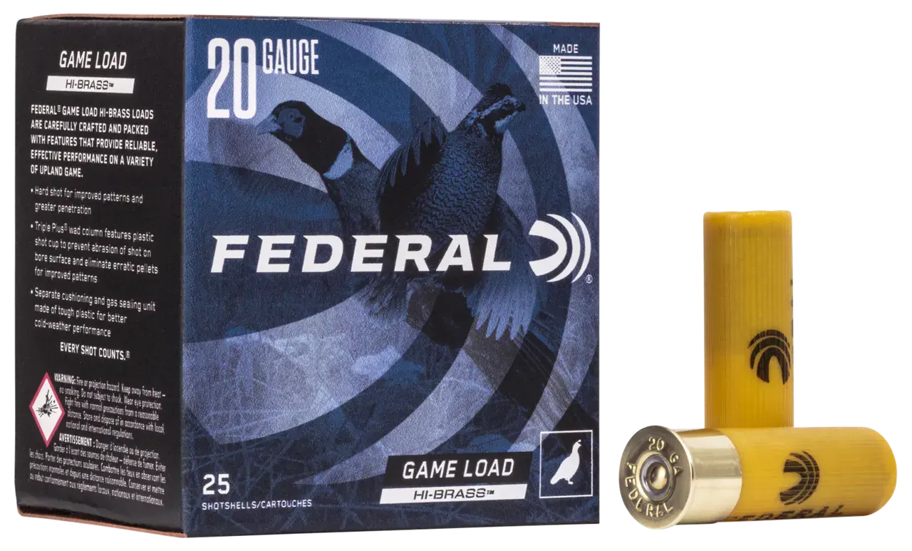 Federal H2044 Game-Shok High Brass 20Gauge 2.75" 1oz 4Shot 25 Per Box/10 Case