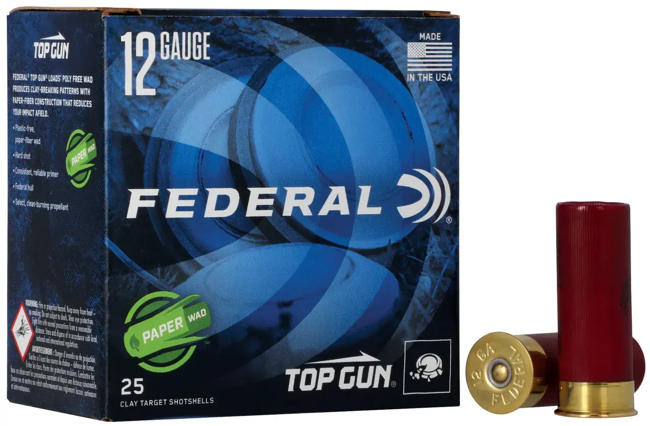 Federal TG12WS275 Top Gun Paper Wad 12Gauge 2.75" 1oz 7.5Shot 25 Per Box/10 Case