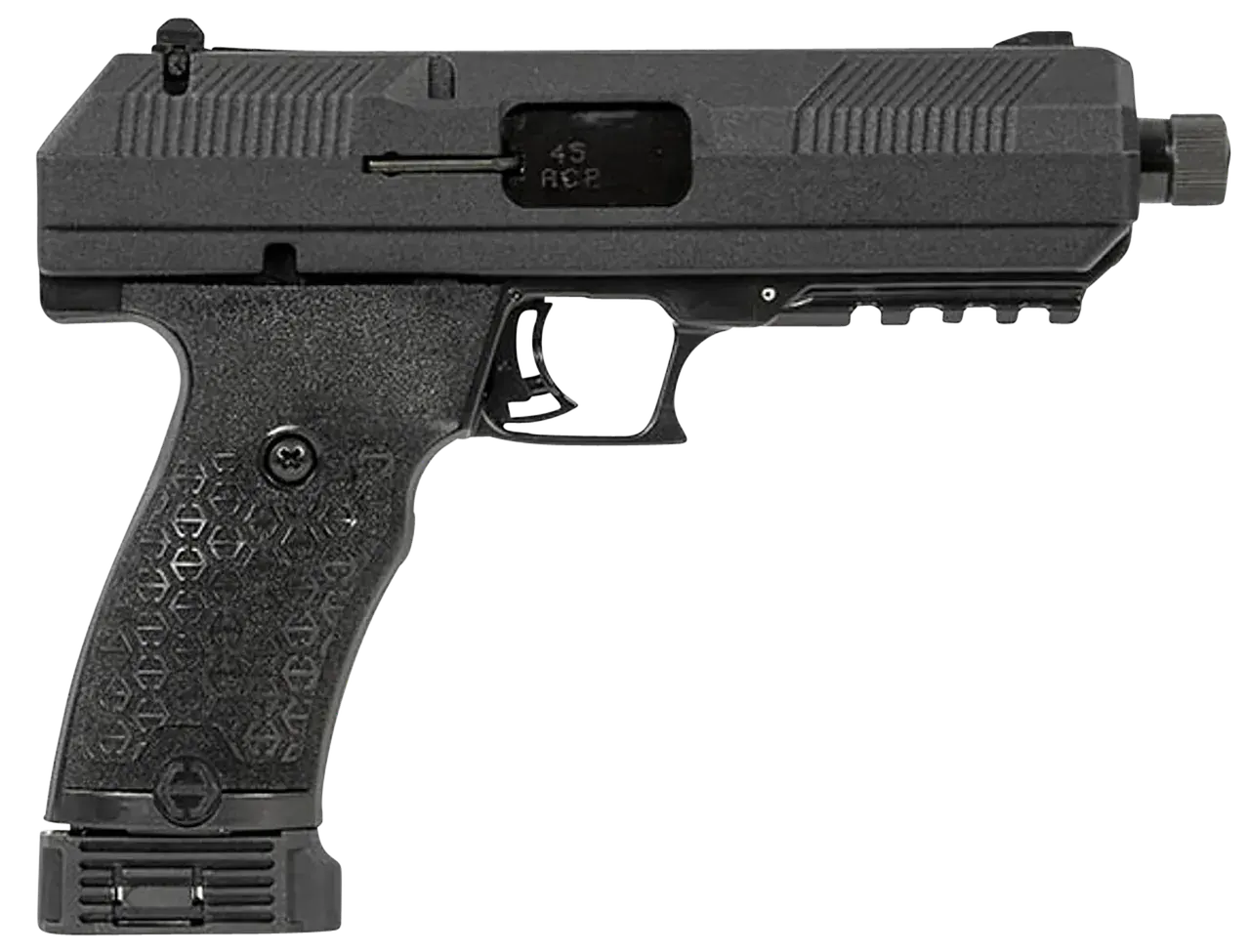 Hi-Point JHP45G2 JHP Gen2 45 ACP 9+1 4.50" Black Steel Threaded Barrel, Black Powder Coated Serrated Steel Slide, Black Polymer Frame w/Picatinny Rail, Black Polymer Grip