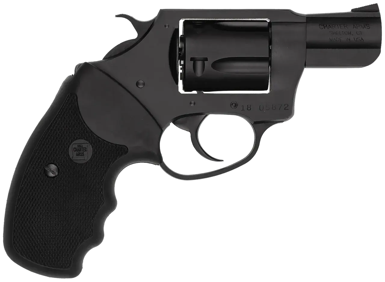 Charter Arms 13820 Undercover Lite Small 38 Special, 5 Shot 2" Black Stainless Steel Barrel & Cylinder, Black Passivate Aluminum Frame w/Black Finger Grooved Rubber Grip, Exposed Hammer