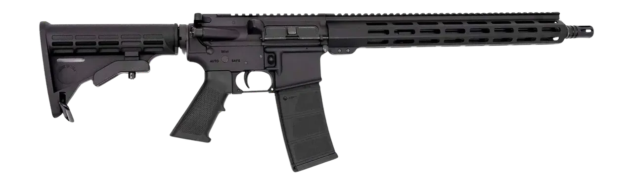 Andro Corp Industries 30016BB ACI-15 Bravo 300 Blackout 30+1 16" Black Nitride Threaded Barrel, Black Anodized Aluminum Receiver w/Picatinny Rail, M-LOK Handguard, M4 Black Polymer Stock, Black A2 Gri