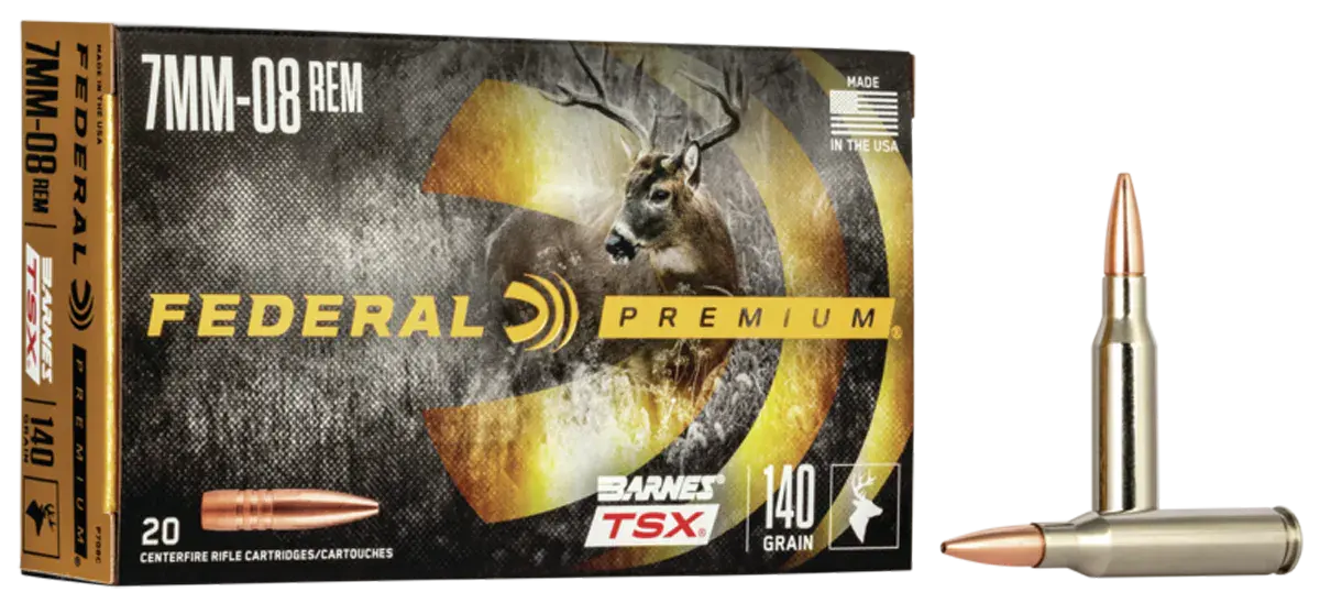 Federal P708C Premium 7mm-08Rem 140gr Barnes TSX 20 Per Box/10 Case
