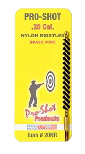 Pro-Shot 20NR Bore Brush .20 Cal Rifle #5-40" Thread Nylon Bristles Brass Core