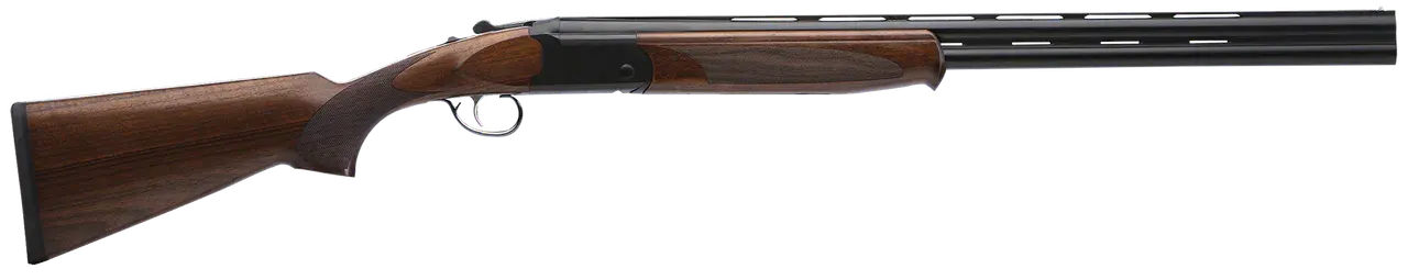Stevens 22165 555 Full Size 12 Gauge Break Open 3" 2rd 28" Black Satin Over/Under Vent Rib Barrel, Satin Black Aluminum Receiver, Fixed Turkish Walnut Stock, Ambidextrous