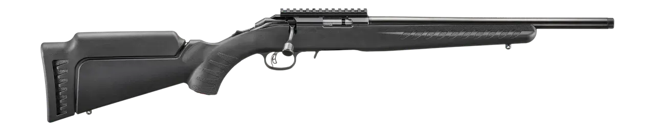 Ruger 8393 American 17 HMR 9+1 16.10" Satin Blued Threaded Barrel, Satin Blued Alloy Steel Receiver w/Picatinny Rail, Black Adj LOP Synthetic Stock