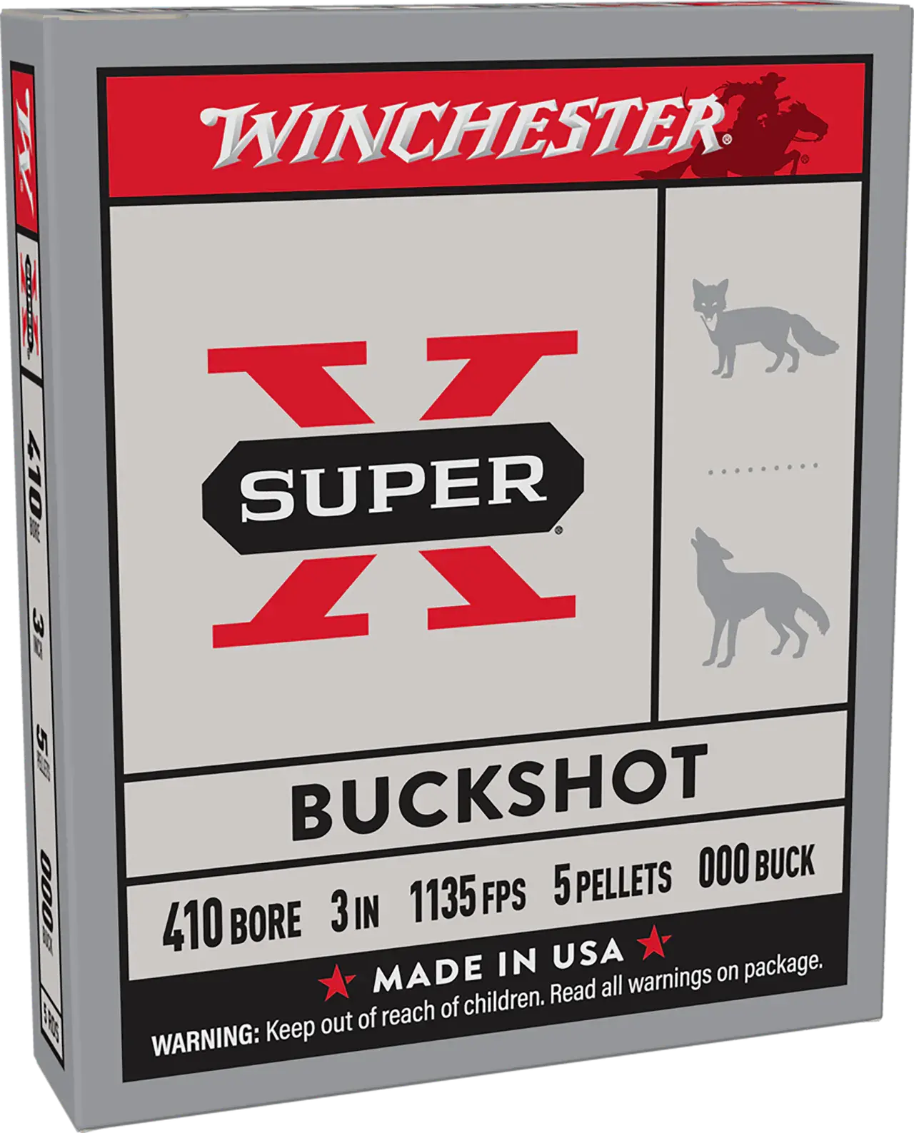 Winchester Ammo XB413 Super X 410Gauge 3" 5Pellets 000Buck Shot 5 Per Box/50 Case