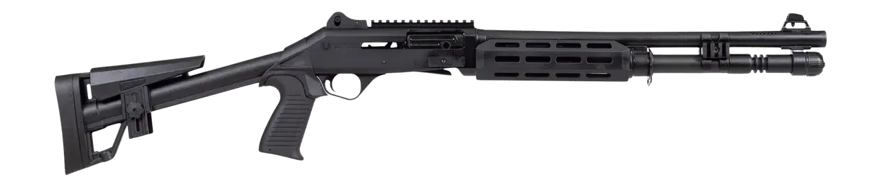 Panzer Arms PAM4CSDGMFSS M4 Speed Pro 12 Gauge Semi-Auto 3" 5+1 18.50" Black Ported Barrel, Black Aluminum Receiver w/Picatinny Rail, M-LOK Handguards, Black Skeleton w/Pistol Grip, Ambidextrous