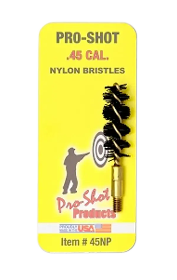 Pro-Shot 45NP Bore Brush .45 Cal Pistol #8-32 Thread Nylon Bristles Brass Core