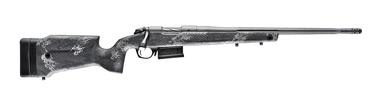 Bergara Rifles B14S7515 B-14 Crest 25 Creedmoor 5+1 20" Sniper Gray Cerakote Fluted Threaded Barrel & Steel Drilled & Tapped Receiver, Fixed Carbon Fiber w/Black & Gray Sponge Accents Stock, Right Han