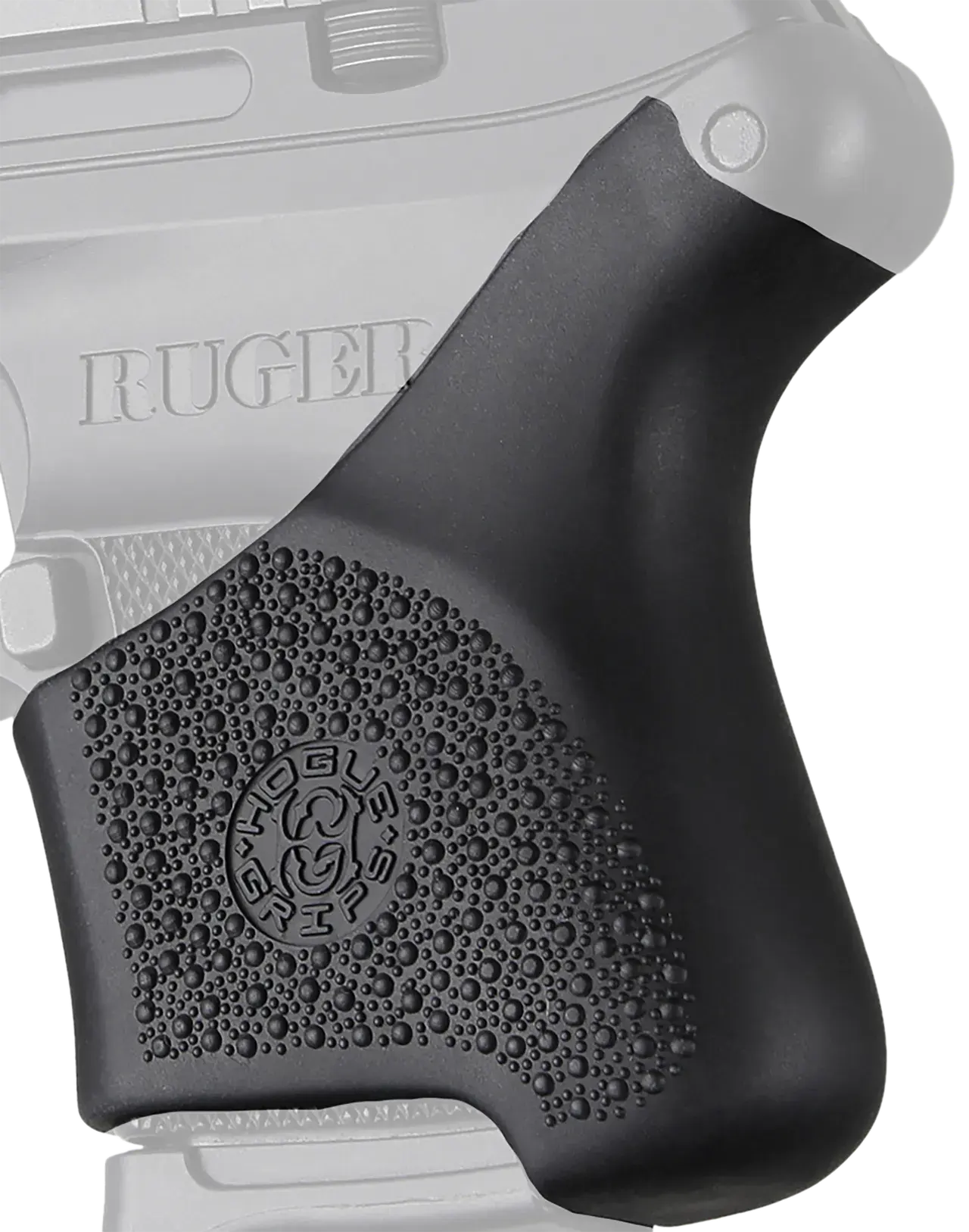 Hogue 18100 HandAll Hybrid Grip Sleeve made of Rubber with Textured Black Finish for Ruger LCP