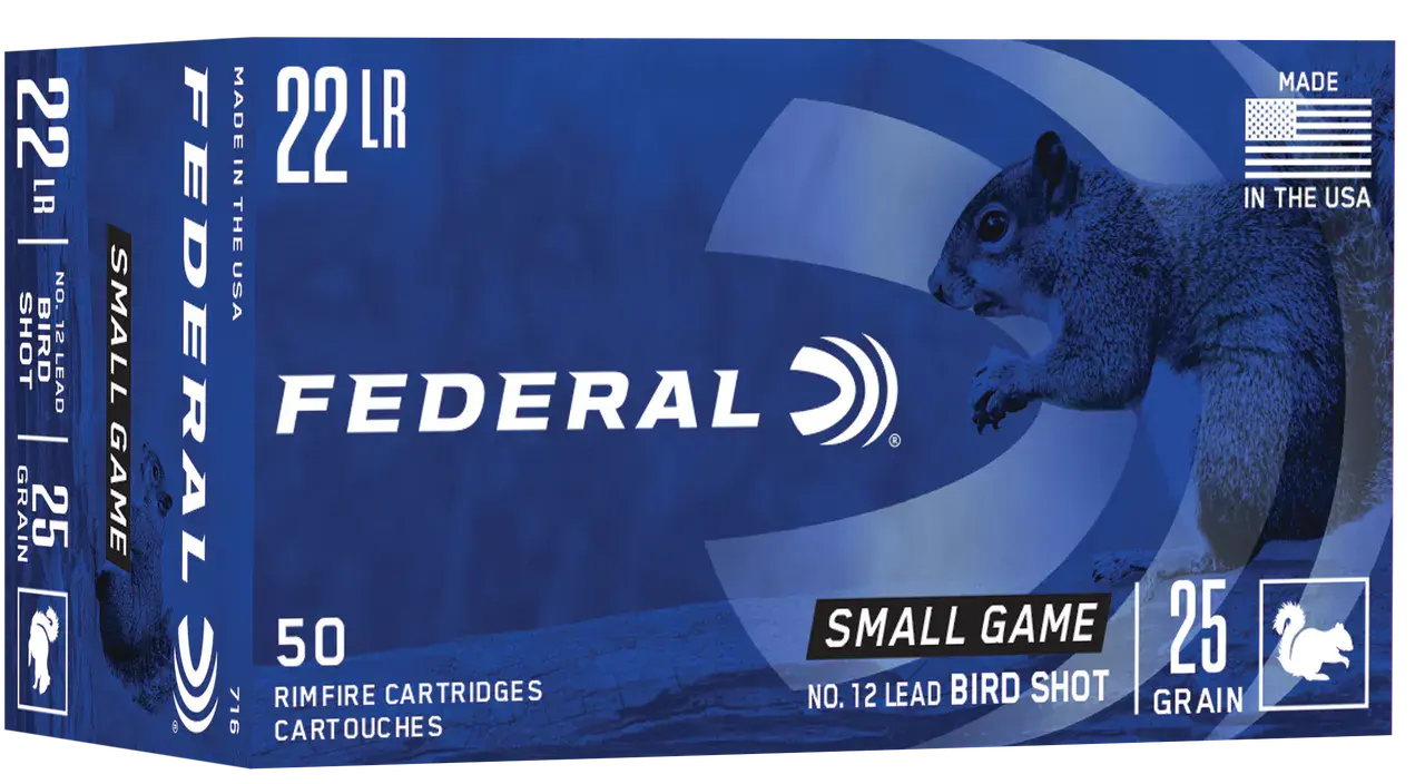 Federal 716 Small Game & Target 22LR 25gr #12 Lead Bird Shot 50 Per Box/50 Case