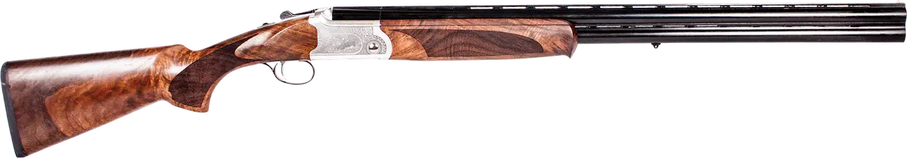 ATI ATIGKOF20SVE Cavalry SVE 20 Gauge 3" 2rd 26" Blued O/U Barrel, Silver Engraved Metal Finish, Oiled Turkish Walnut Stock, Ejector, 5 Chokes