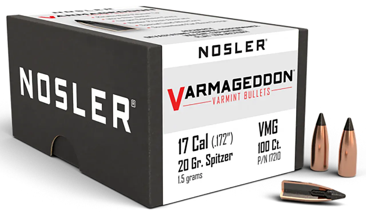 Nosler 17210 Varmageddon 17Cal 20gr Flat Base Tipped 100/Box