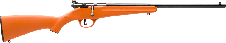 Savage Arms 13810 Rascal Youth 22 LR 1rd 16.13" Matte Black Sporter Barrel, Matte Black Carbon Steel Receiver, Orange Fixed Synthetic Stock, Right Hand