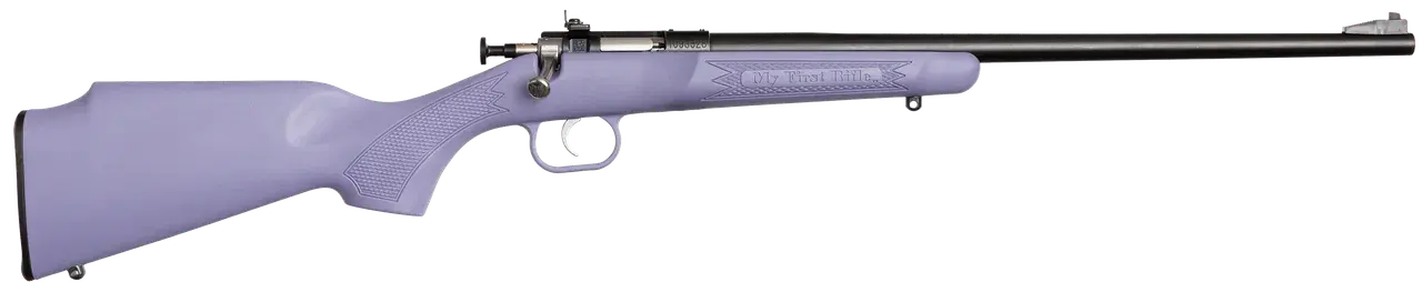 Crickett KSA2306 Youth 22 LR 1rd 16.12" Blued Barrel & Receiver, Fixed Front/Adjustable Rear Peep Sights, Purple Synthetic Stock w/11.5" LOP, Rebounding Firing Pin Safety